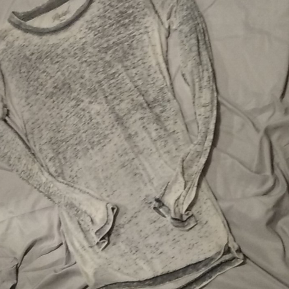 Rebel grey long sleeve longer length burnout tee